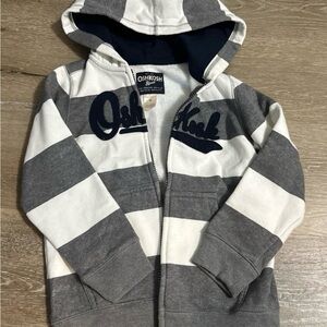 OshKosh B'gosh Gray and White Striped Kids Hoodie